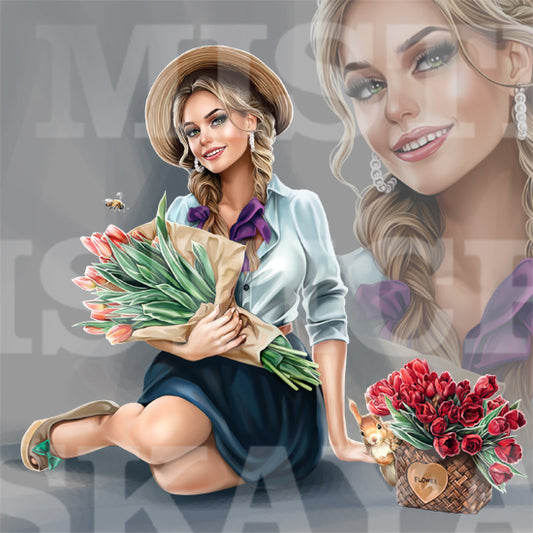 Darina with tulips