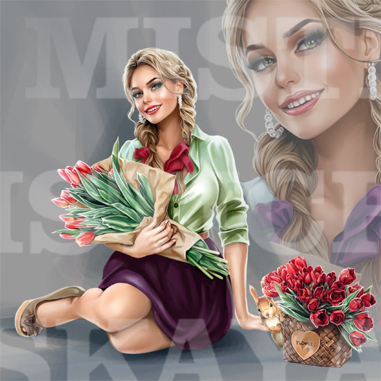 Darina with tulips