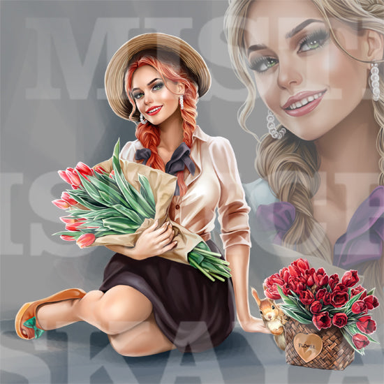 Darina with tulips