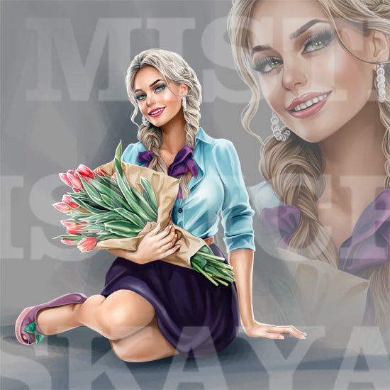 Darina with tulips