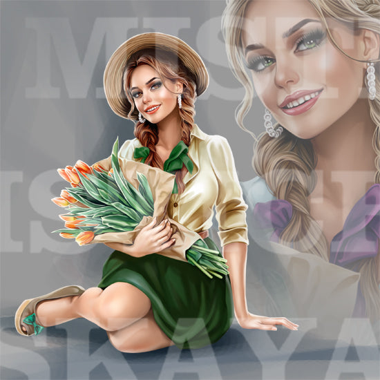 Darina with tulips