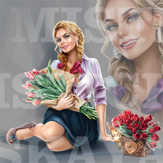 Darina with tulips