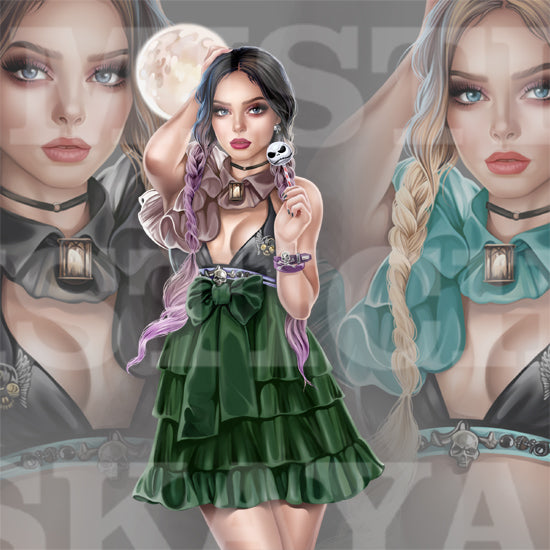 Gothic Wendy and moon tan