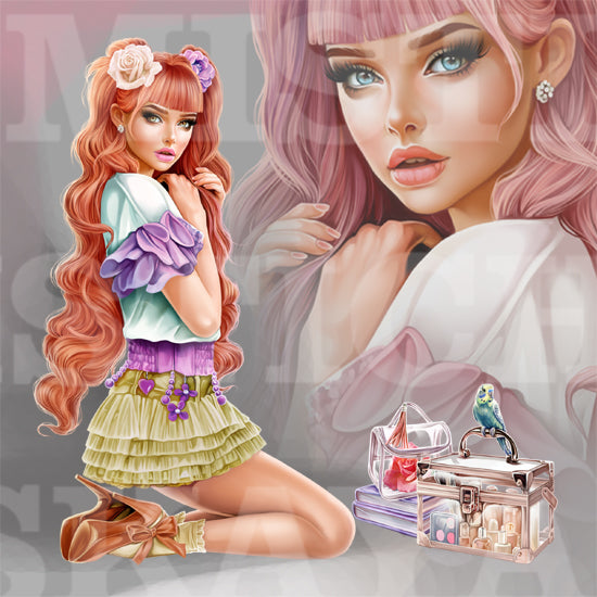 Melly and cosmetic accessories