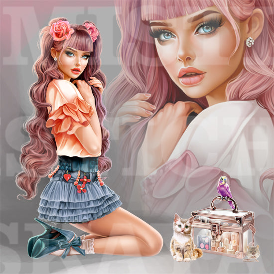Melly and cosmetic accessories