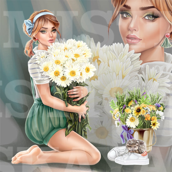 Roksana with daisies