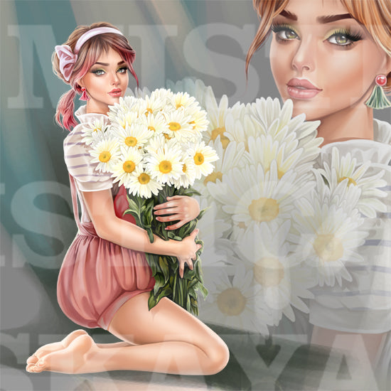 Roksana with daisies