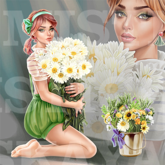 Roksana with daisies