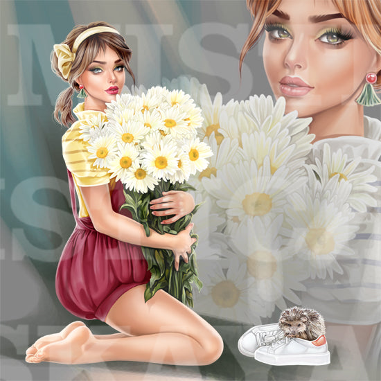 Roksana with daisies