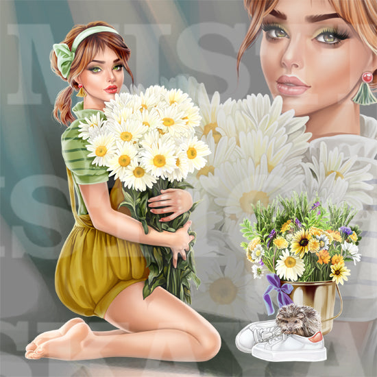 Roksana with daisies
