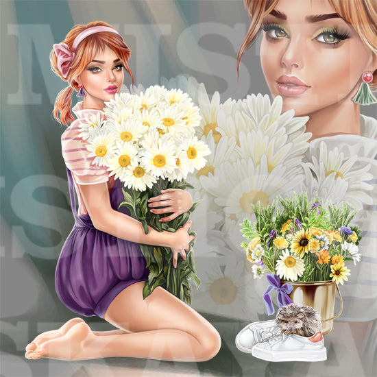 Roksana with daisies