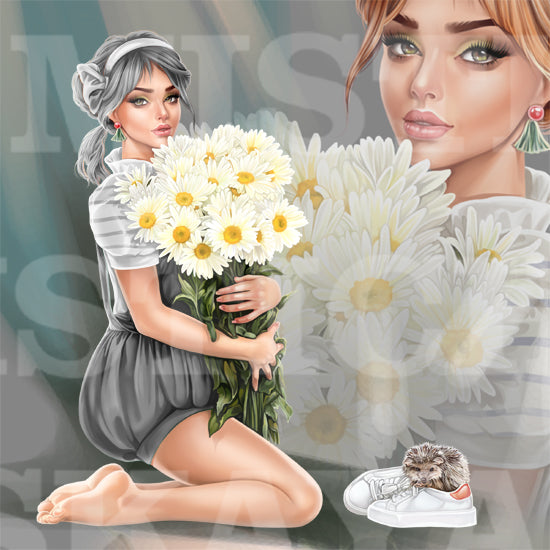 Roksana with daisies