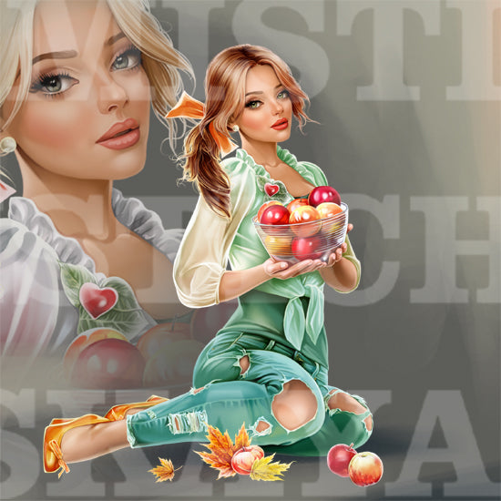 Ulla with apples