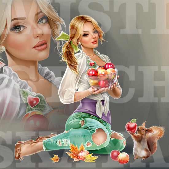 Ulla with apples