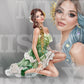 Lady Monna and white lynx