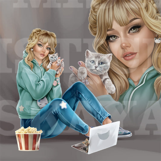 Lissa and kitten