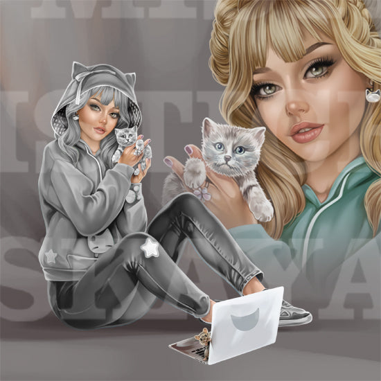 Lissa and kitten