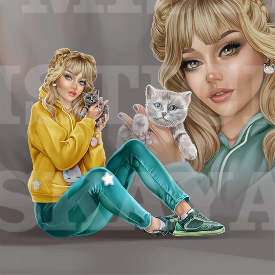Lissa and kitten