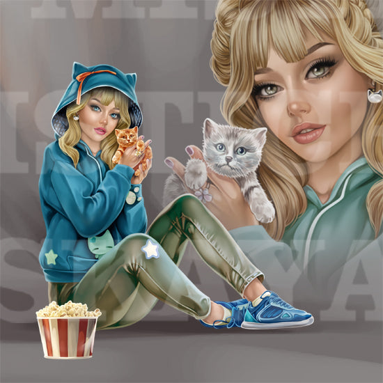 Lissa and kitten