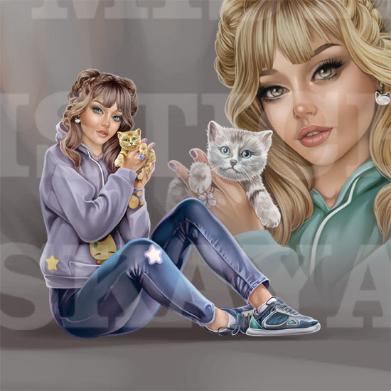 Lissa and kitten