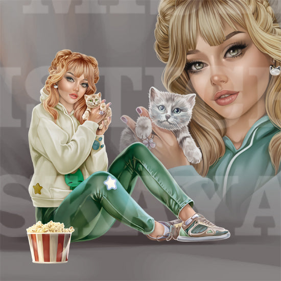 Lissa and kitten