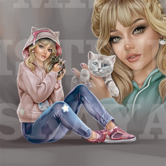 Lissa and kitten
