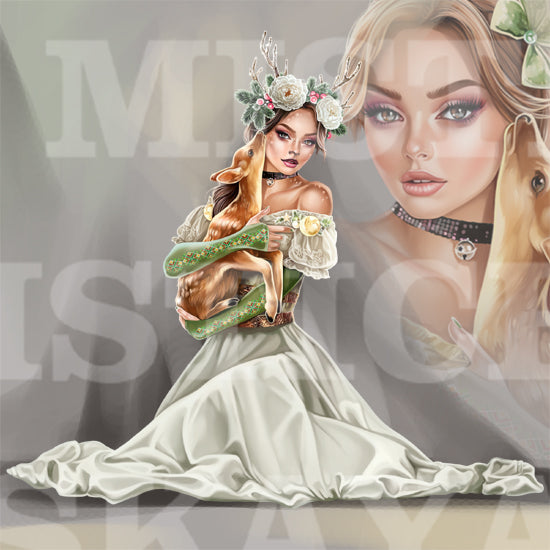 Miss Mellana and deer