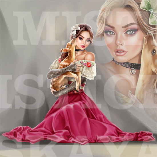 Miss Mellana and deer