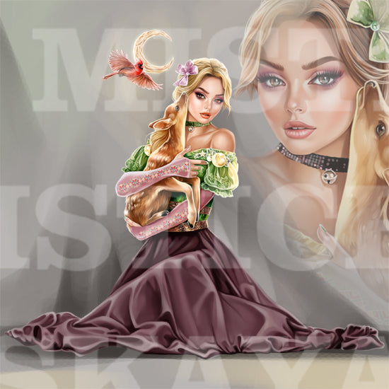 Miss Mellana and deer