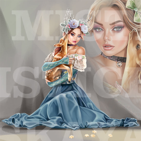 Miss Mellana and deer