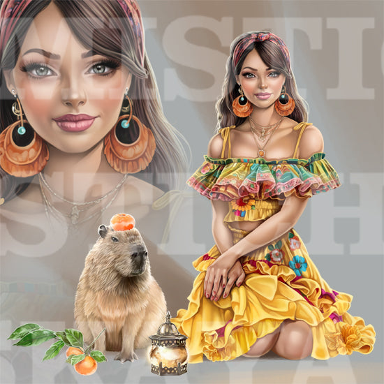 Ritha and capybara