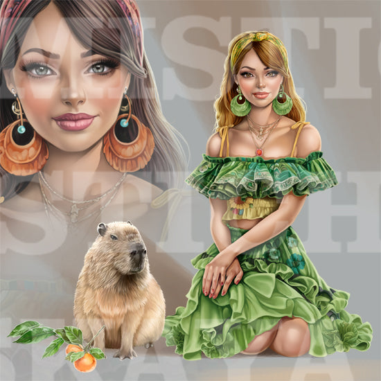 Ritha and capybara