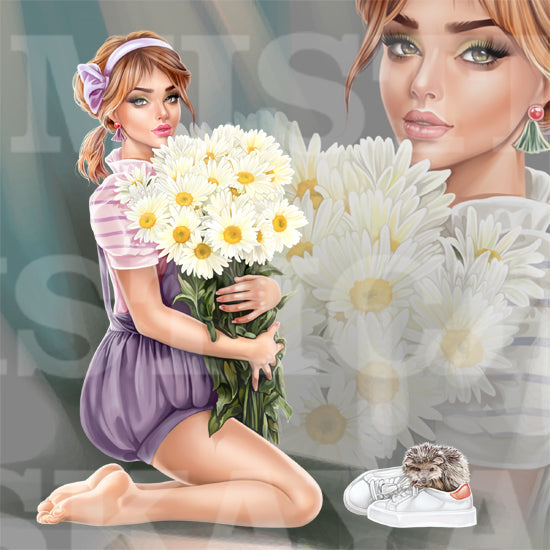 Roksana with daisies