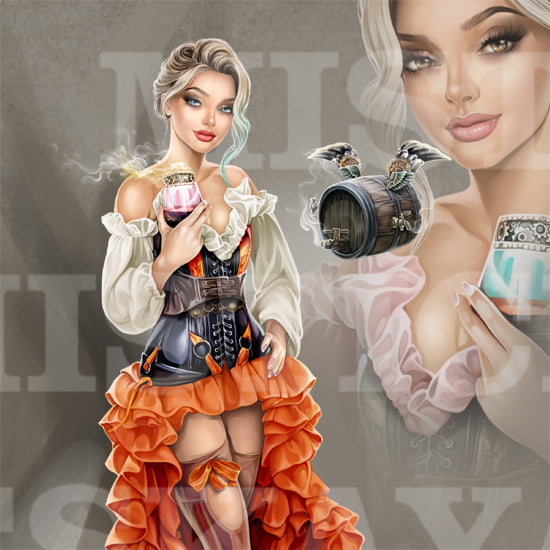Steampunk bartender Ursulla