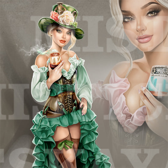 Steampunk bartender Ursulla
