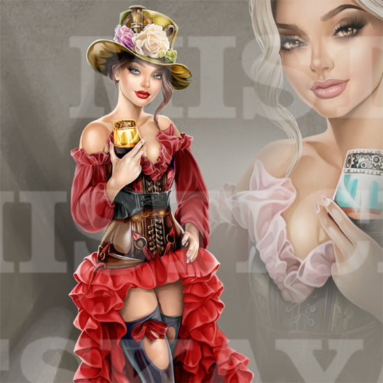 Steampunk bartender Ursulla