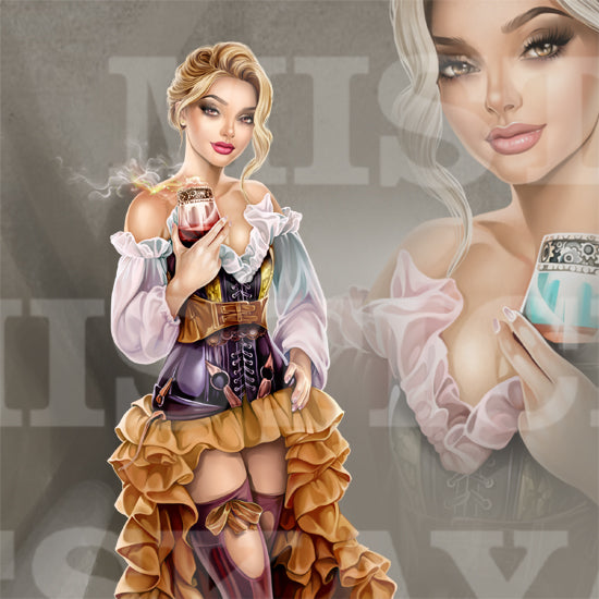 Steampunk bartender Ursulla