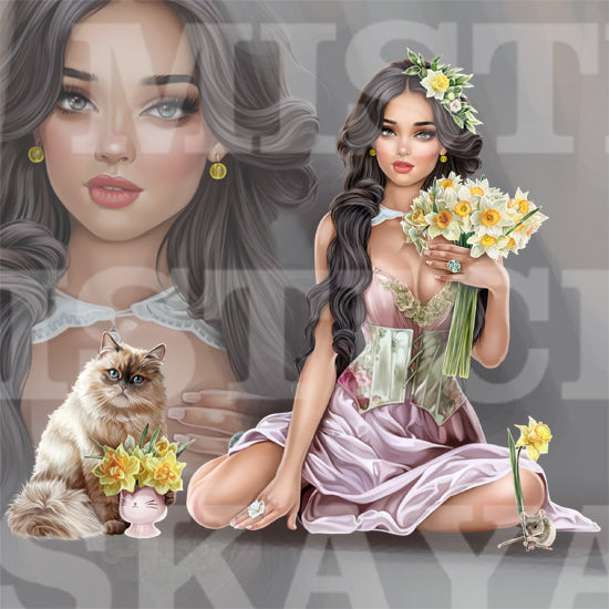 Tina and daffodils