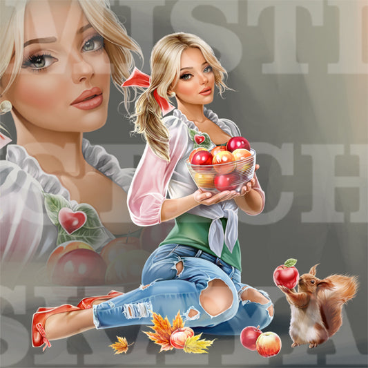 Ulla with apples