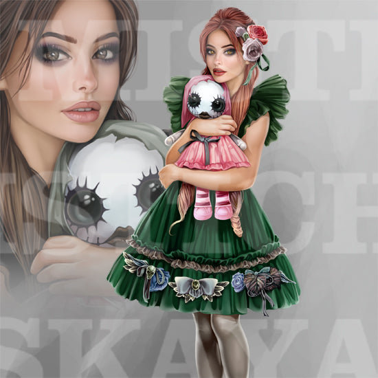 Welly Linna and her doll